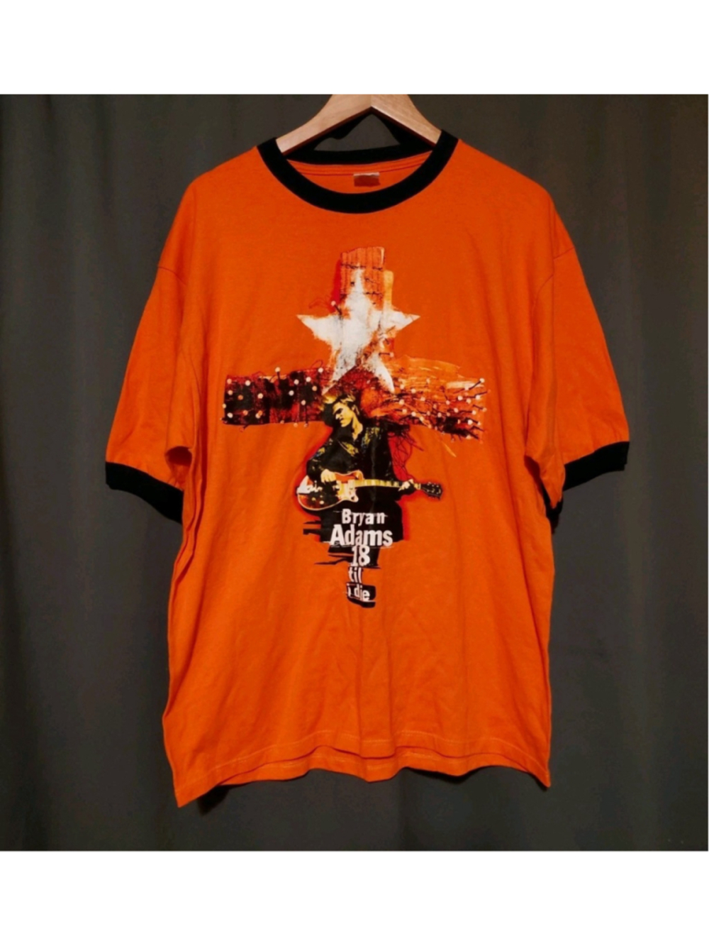 Vintage 90s Bryan Adams 18 Til I Die T Shirt 1996 Band Merch Ringer Tee Size XL